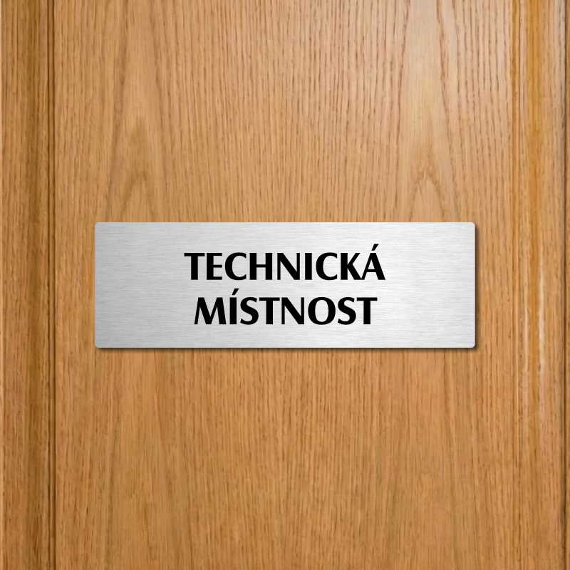 Technická místnost, 240x79mm, zlatá popiska s okrasným rámečkem  